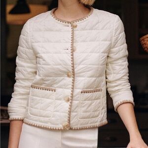 J. McLaughlin Cream Danica Puffer Jacket Size M